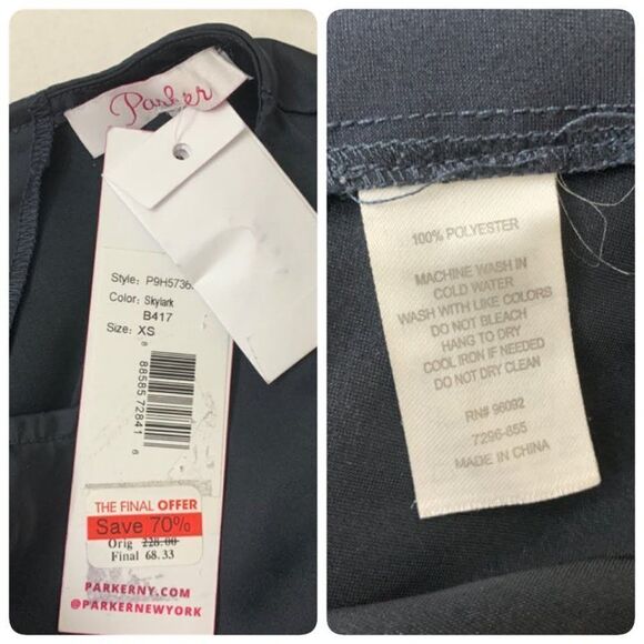 Parker Jacquard Satin Blouse Top Front Tie Black - Picture 8 of 10